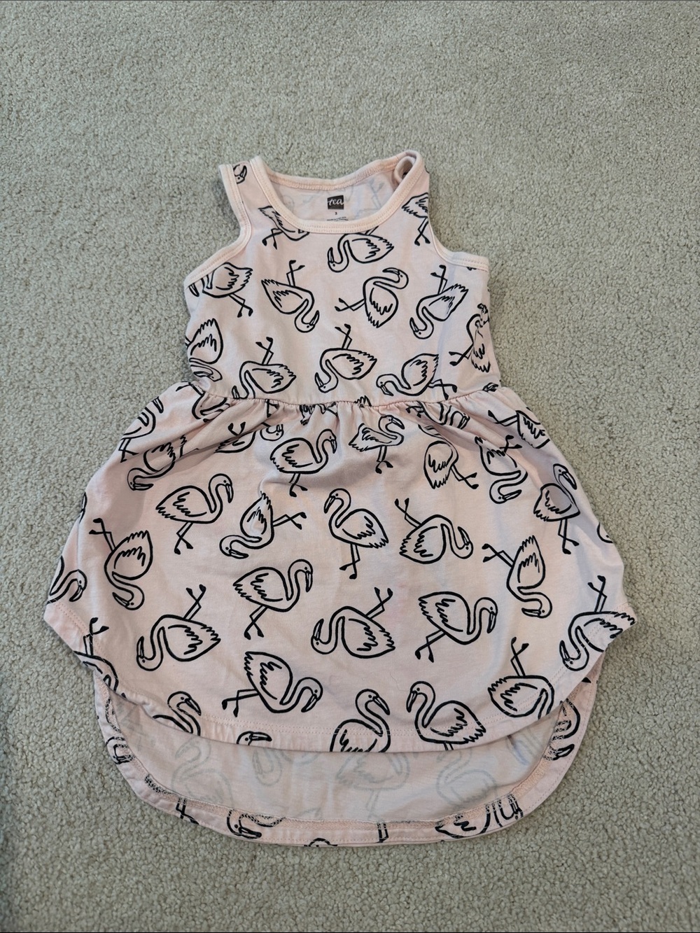 Pink Flamingo Print Tank Dress